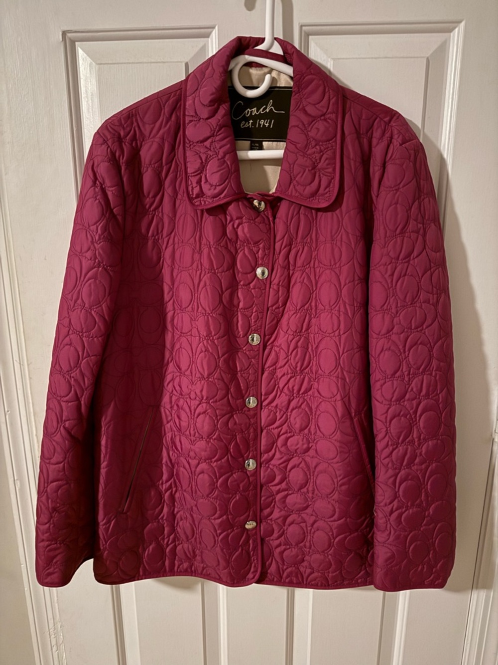 New XL Coach Quilted Puffer Jacket in Plum - Picture 2 of 4